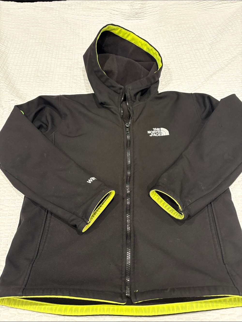 The North Face Kids Black Jacket with Neon Lime Trim
Estimated size 8-10